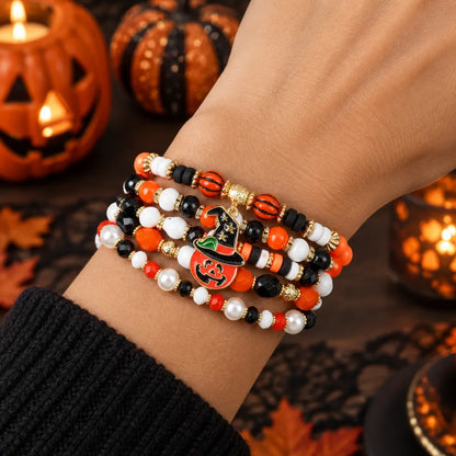 Spooky Charm Halloween Beaded Bracelet
