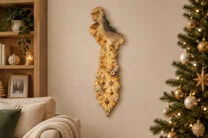 Twinkling Star Spiral Wooden Christmas Wall Decor